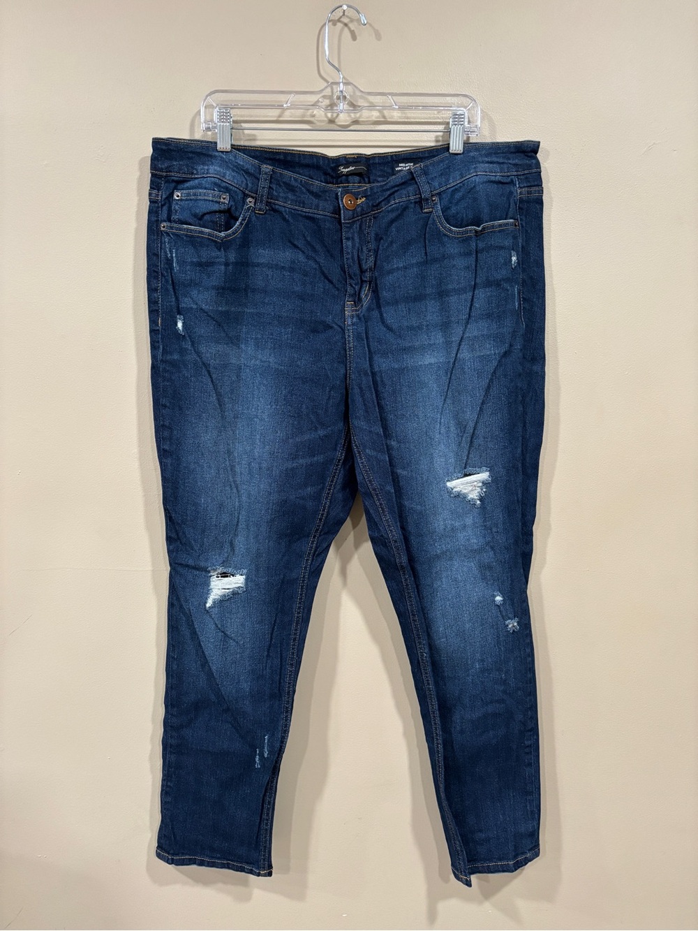 Supplies Denim Jeans Women’s Mid-Rise Vintage Peg Distressed Blue Size 16W